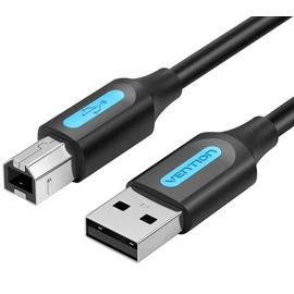 KÁBEL USB-A 2.0/M -> USB-B/M, 1m, (PVC, fekete), Vention