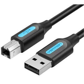 KÁBEL USB-A 2.0/M -> USB-B/M, 1,5m, (PVC, fekete), Vention