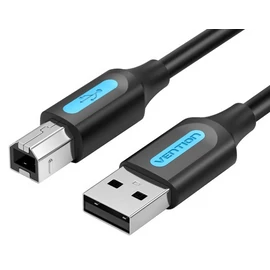 KÁBEL USB-A 2.0/M -> USB-B/M, 2m, (PVC, fekete), Vention