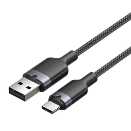 KÁBEL USB-A 2.0/M -> USB-C/M, 1m,(fekete,3A), Vention