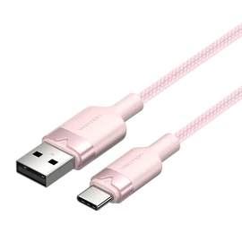 KÁBEL USB-A 2.0/M -> USB-C/M, 1m,(pink,3A), Vention