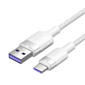 KÁBEL USB-A 2.0/M -> USB-C/M, 2m,(fehér,6A), Vention