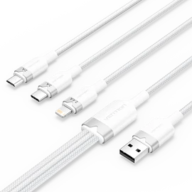 KÁBEL USB-A 2.0/M -> USB-C/Light/M.B, 1,5m,(wh,3A), Vention