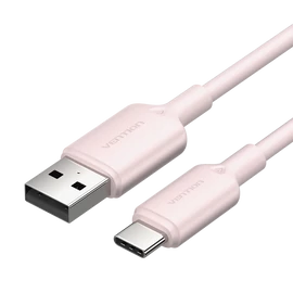 KÁBEL USB-A 2.0/M -> USB-C/M, 2m,(pink), Vention