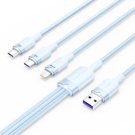 KÁBEL USB-A 2.0/M -> USB-C/Light/M.B, 1,5m,(bl,6A), Vention