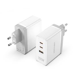 TÖLTŐ USB-C*2+A (3port,GAN, 100W/100W/30W,fehér), Vention