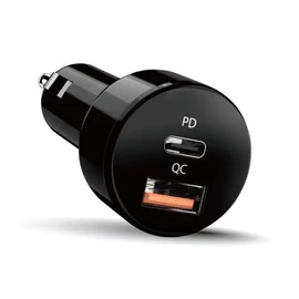 Genius PD-36AC 36W USB/Type-C fekete autós töltő