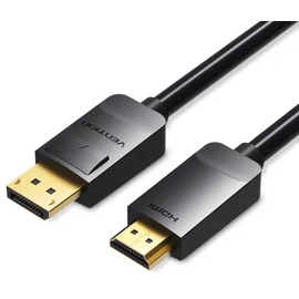 KÁBEL DP -> HDMI, 2m, (fekete), Vention