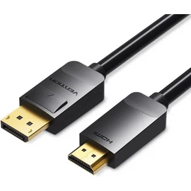 KÁBEL DP -> HDMI, 3m, (fekete), Vention