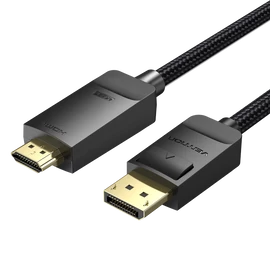 KÁBEL DisplayPort/M -> HDMI (4K,fekete), 5m, Vention