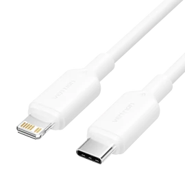 KÁBEL USB-C 2.0 -> Lightning, (3A, fehér) 1m, Vention
