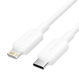 KÁBEL USB-C 2.0 -> Lightning, (3A, fehér) 2m, Vention