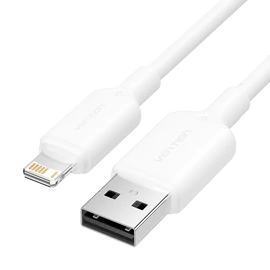 KÁBEL USB-A 2.0 -> Lightning, (2,4A, fehér) 2m, Vention