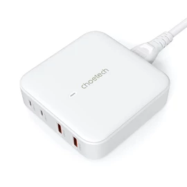 TÖLTŐ 2*USB-C+2*USB-A (asztali,100W,fehér,GAN), Choetech