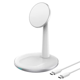 TÖLTŐ 2-1ben (Mágneses Wireless,fehér), Choetech