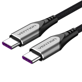 KÁBEL USB-C 2.0/M -> USB-C 2.0/M, (5A,szürke),2m, Vention