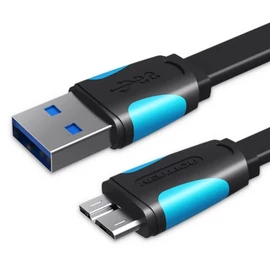 KÁBEL USB-A 3.0/M -> Micro USB-B,  1m,( lapos,fek) Vention