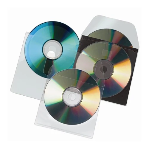 CD tartó zseb, füllel ellátott, öntapadó, 127x127mm, 3L, 10db/cs