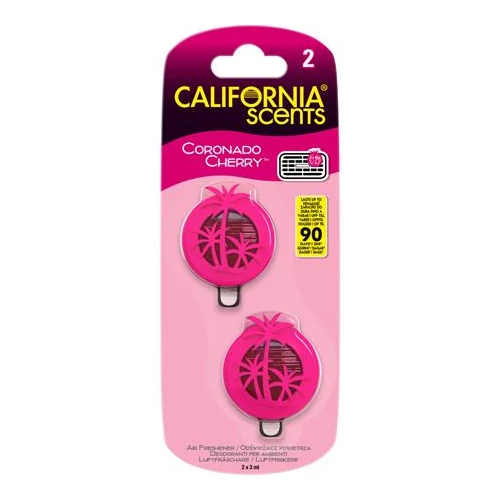 Autóillatosító, mini diffúzer, 2*3 ml, CALIFORNIA SCENTS 