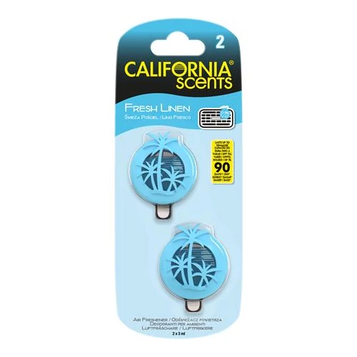 Autóillatosító, mini diffúzer, 2*3 ml, CALIFORNIA SCENTS 