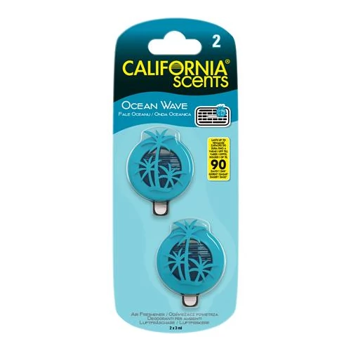 Autóillatosító, mini diffúzer, 2*3 ml, CALIFORNIA SCENTS 