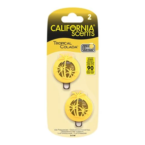 Autóillatosító, mini diffúzer, 2*3 ml, CALIFORNIA SCENTS 