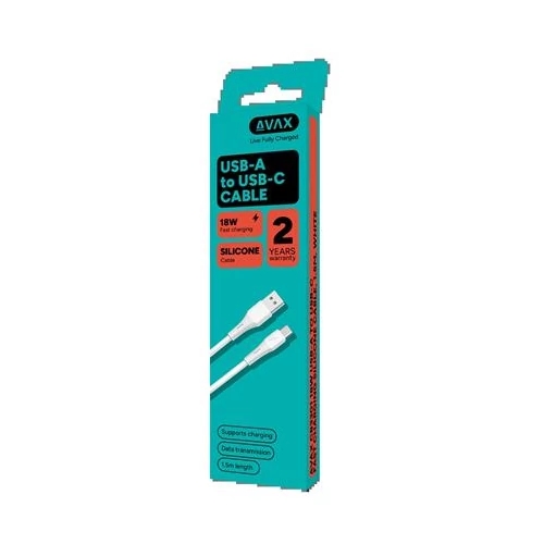 Töltőkábel, USB-A - USB-C, 18W, 1,5 m, AVAX 