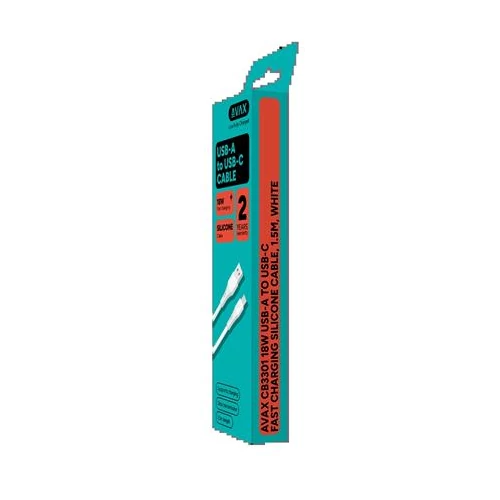 Töltőkábel, USB-A - USB-C, 18W, 1,5 m, AVAX 