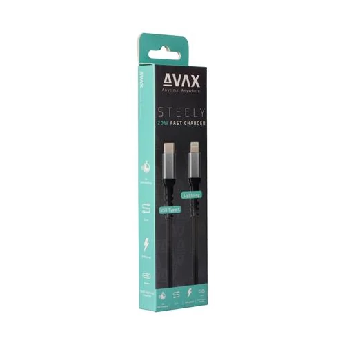 Töltőkábel, USB-C - USB-C, 27W, 1 m, AVAX 
