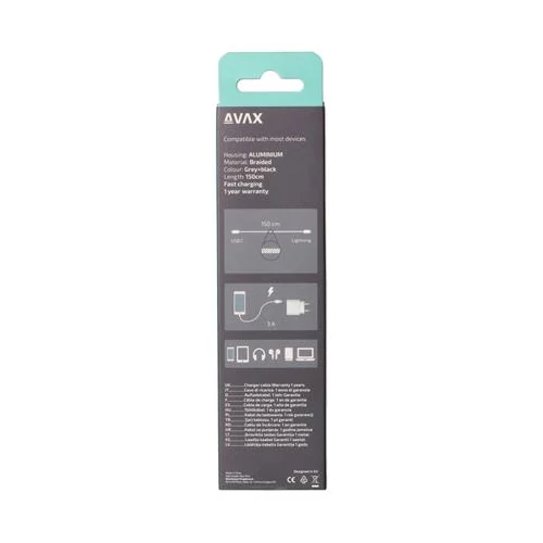 Töltőkábel, USB-C - USB-C, 27W, 1 m, AVAX 