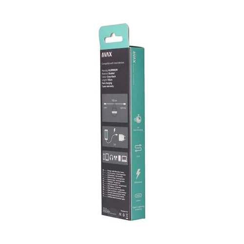 Töltőkábel, USB-C - USB-C, 27W, 1 m, AVAX 