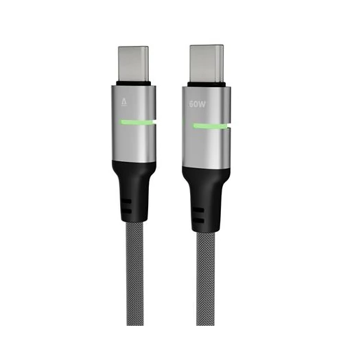 Töltőkábel, USB-C - USB-C, 60W, 2 m, AVAX 