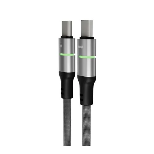 Töltőkábel, USB-C - USB-C, 60W, 2 m, AVAX 
