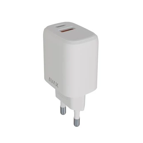 Hálózati töltő, USB-A + USB-C, 12W, AVAX 