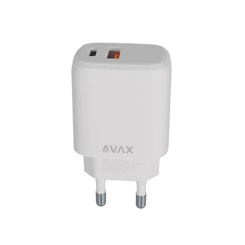 Hálózati töltő, USB-A + USB-C, 12W, AVAX 