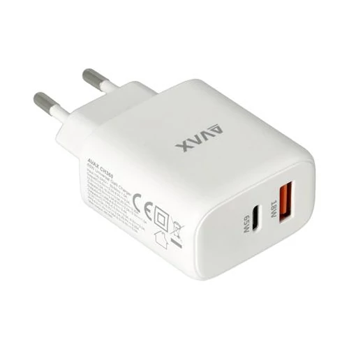 Hálózati töltő, GaN, USB-A + USB-C, AVAX 