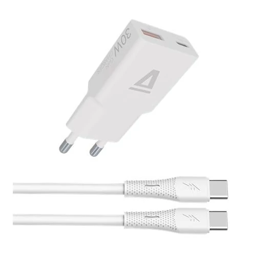 Hálózati töltő + USB-C - USB-C kábel, 1,5 m,  AVAX 