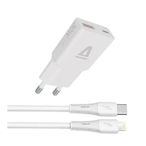 Hálózati töltő + USB-C - Lightning (Apple) kábel,  AVAX 