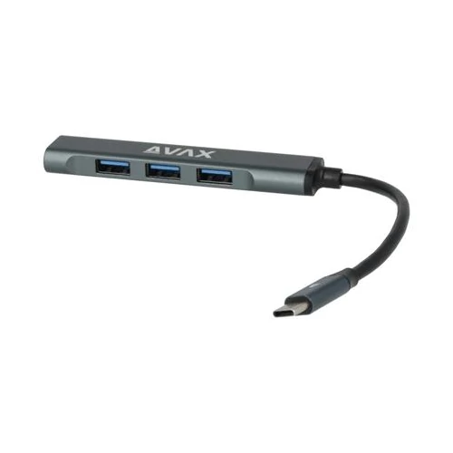 USB-C elosztó-HUB, 4 port, USB 3.0, AVAX 