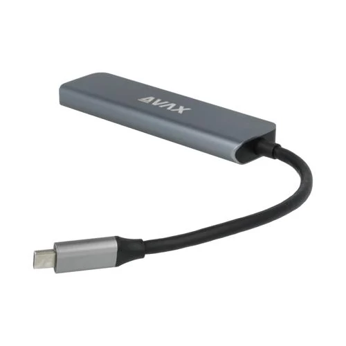 USB-C elosztó-HUB, HDMI+USB-C+2xUSB 3.0, PD, AVAX 