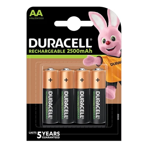 Tölthető elem, AA ceruza, 4x2500 mAh, DURACELL