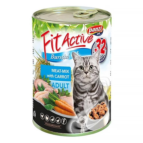 Állateledel konzerv PANZI FitActive felnőtt macskának hús-mix 415g