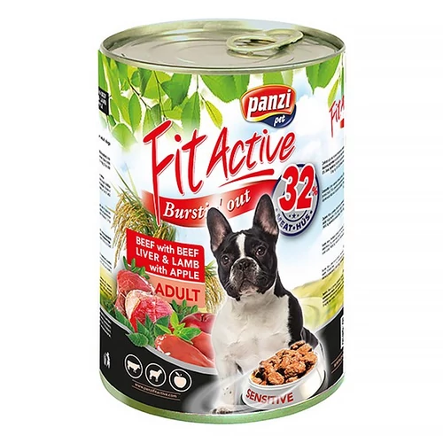 Állateledel konzerv PANZI FitActive kutyának (marha, bárány, máj) 1240g