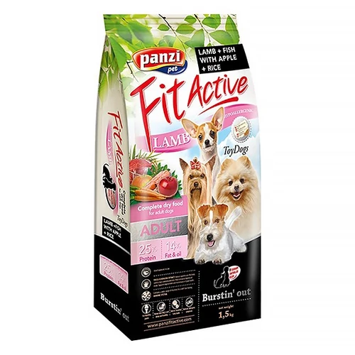 Állateledel száraz PANZI FitActive Hypoallergén kistestű felnőtt kutyáknak (bárány, hal, alma, rizs) 1,5kg
