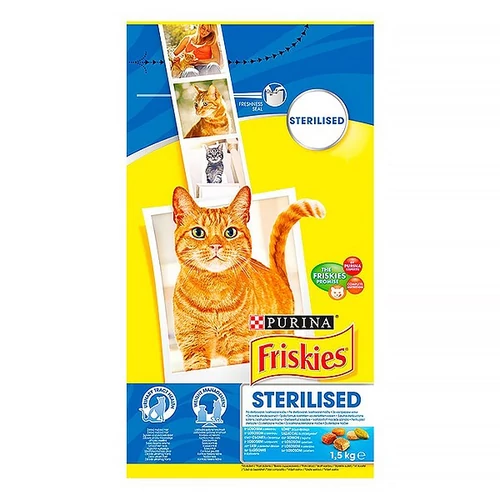 Állateledel száraz PURINA Friskies Sterilcat ivartalanított macskáknak (lazac, zöldségek) 1,5kg