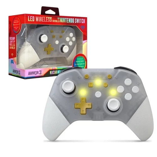 Armor3 M07467-CL NuChamp Nintendo Switch vezeték nélküli LED átlátszó kontroller