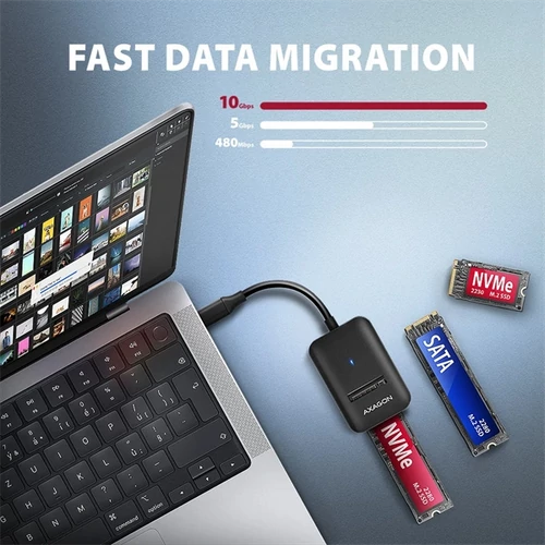 Axagon ADM2-CM USB-C 3.2 Gen2 - 1x NVMe/SATA SDD adapter