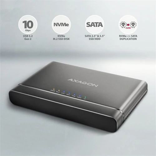 Axagon ADSA-CC USB-C 10Gbps NVMe M.2/SATA 2,5