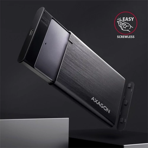 Axagon EE25-A6C USB 3.2 fekete csavar nélküli külső alumínium 2,5