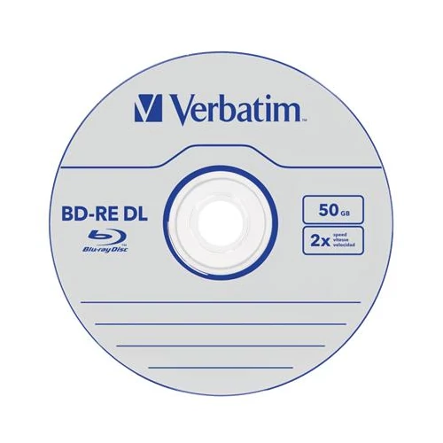BD-RE BluRay lemez, kétrétegű, újraírható, 50GB, 2x, 1db, normál tok, VERBATIM